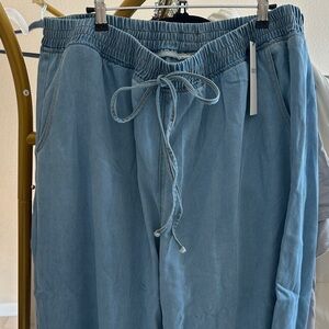 Casual Light Blue Women's Jeans with Drawstring Waist